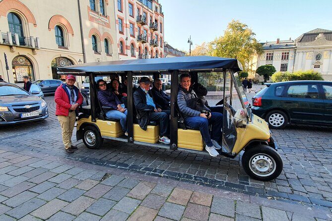 Cracow guided Full tour by Golf Cart-Family Discount - Kazimierz and the Former Jewish District: Culture and Film Footsteps