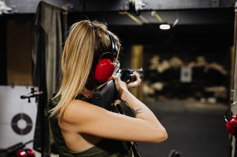 From Krakow: Shooting Range with Round-Trip Transportation - First You Suit Up: ID Checks, Safety Briefing, and Hearing Protection