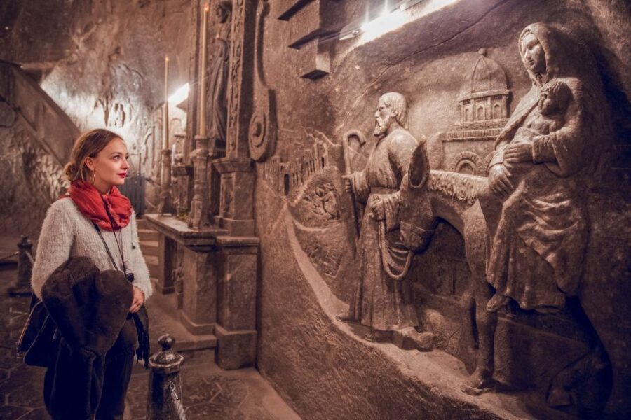 From Krakow: Wieliczka Salt Mine Tour - Entering the underground city: chapels, chambers, and salt art
