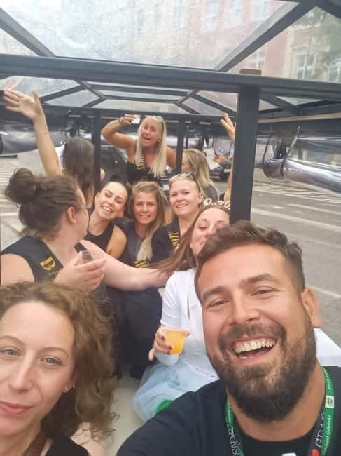 Gdansk: PartyBus in BuggyBus & Alcohol Included & Top Fun - The 90-Minute Loop: Photo Stop, Sunset Sips, and Scenic Pass-By