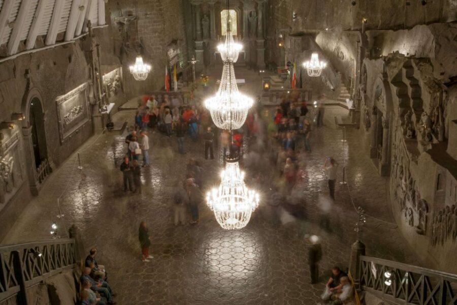 Krakow: Wawel Castle, Cathedral, Salt Mine, and Lunch - Wieliczka Salt Mine underground: cool air, salt art, and lots of stairs