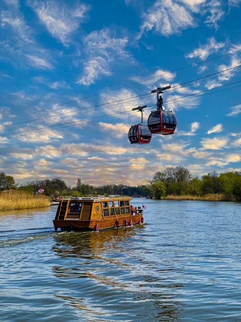 Oder river cruise and walking tour of Wroclaw - Grunwaldzki suspension bridge: the signature moment from water level