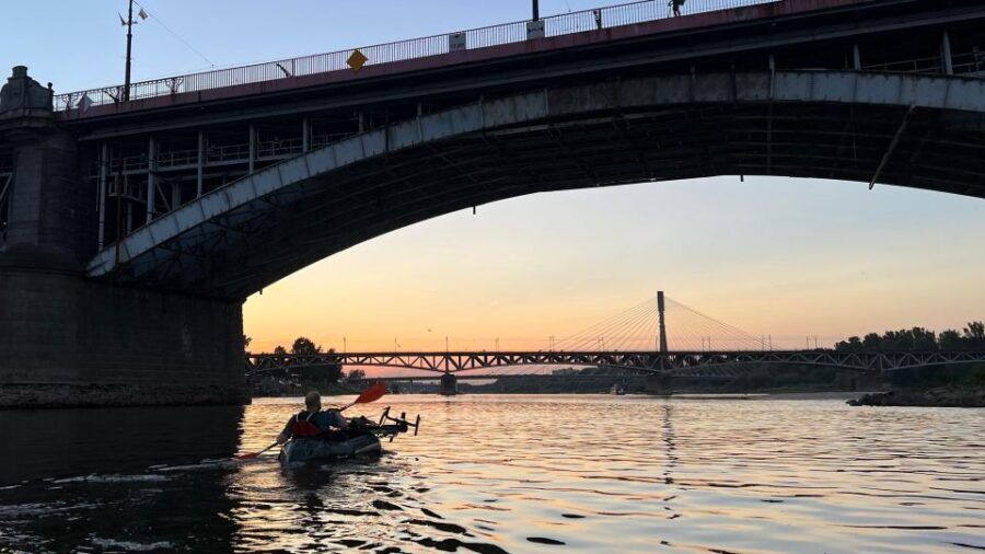Packrafting kayaking guided tour Vistula river Warsaw Poland - The route: Czerniakowski to Żoliborz, with the good “there’s the view” moments