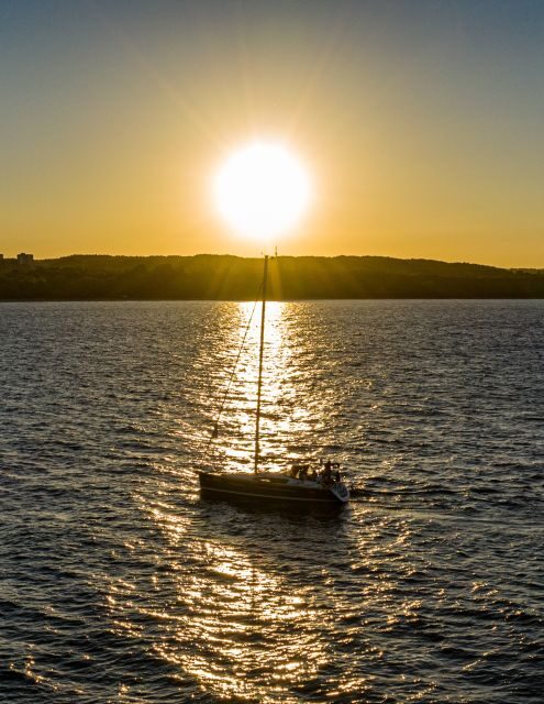 Sopot: Sunset Yacht Cruise with Welcome Drink - Boarding Day-One: two decks, toilets, blankets, and life vests
