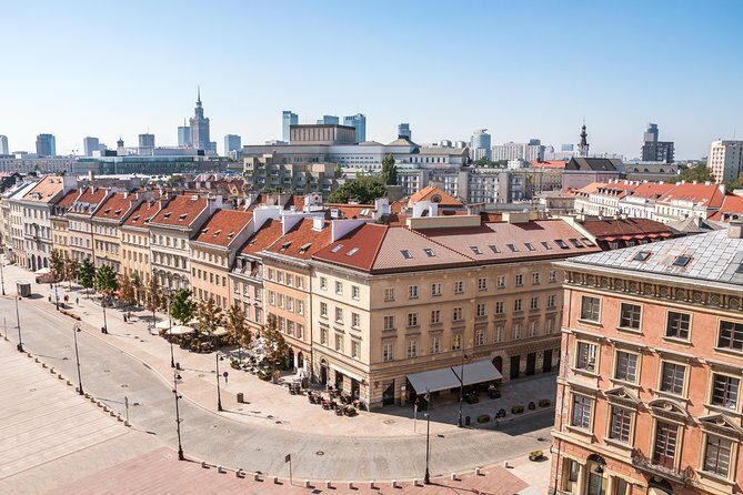 Warsaw Morning, Guided, Panoramic View, public city tour with hotel pick up - Royal Castle outside views and the Warsaw Uprising monument