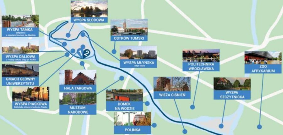 Wroclaw: City Walk and Cruise by Luxury Solar Catamaran - The Lit Fencing Fountain and the University Story of the Naked Students